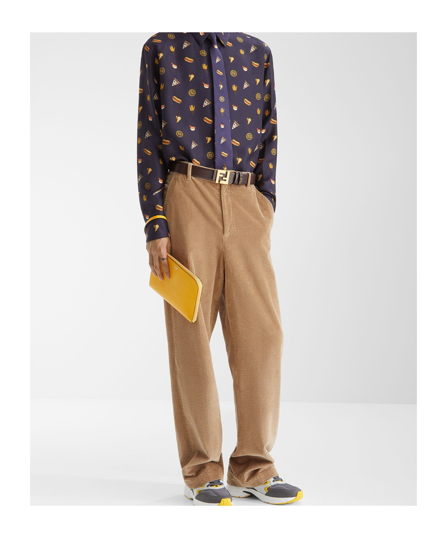 Fendi Reversible Ff-pattern Belt In Black