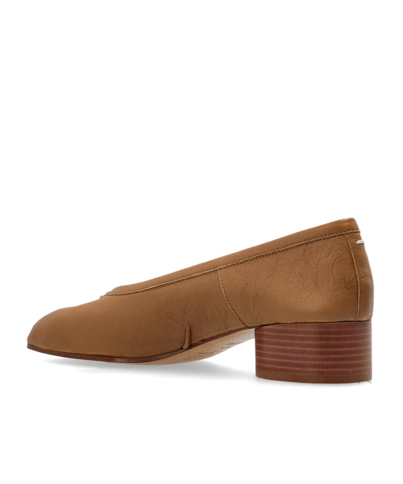 Maison Margiela 30mm Tabi Leather Pumps In Brown