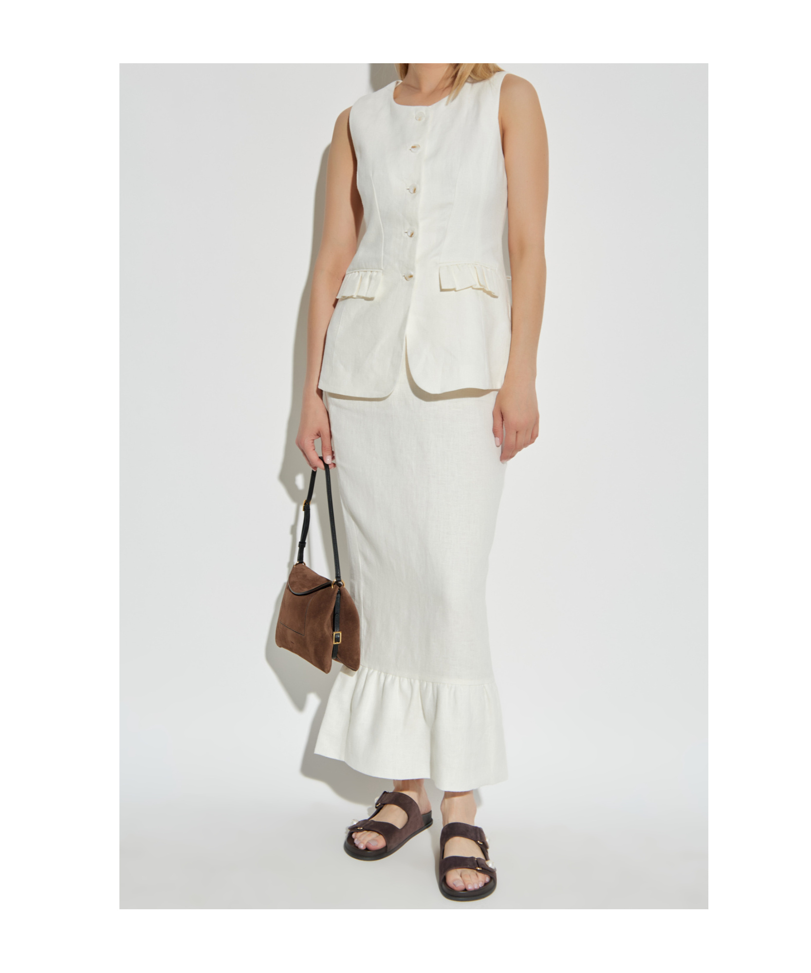 Shop Posse Ruffled Linen Skirt