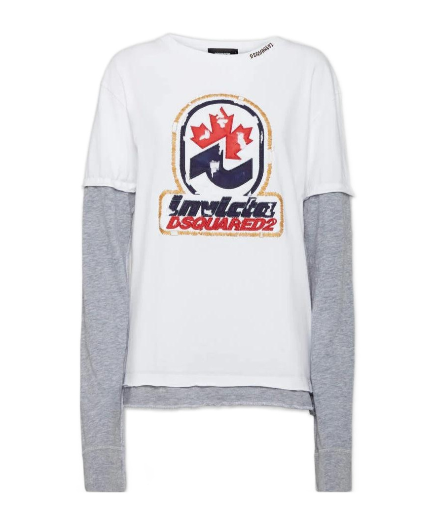 Dsquared2 X Invicta Logo-embroidered T-shirt In White