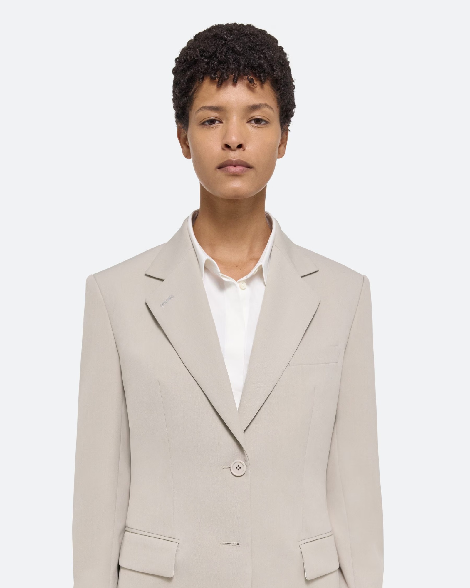 Helmut Lang Virgin Wool Blazer In White
