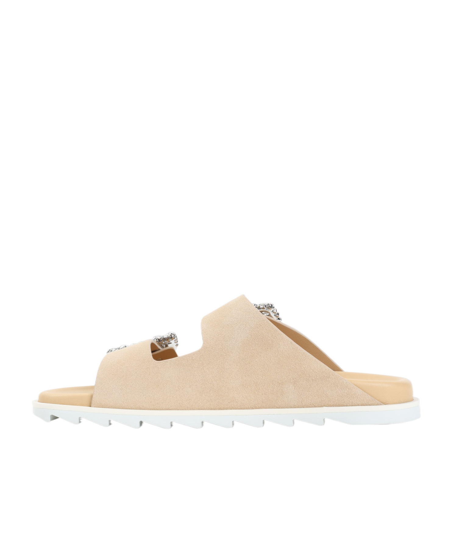 Roger Vivier Adjustable Strass Buckle Sandals In Nude