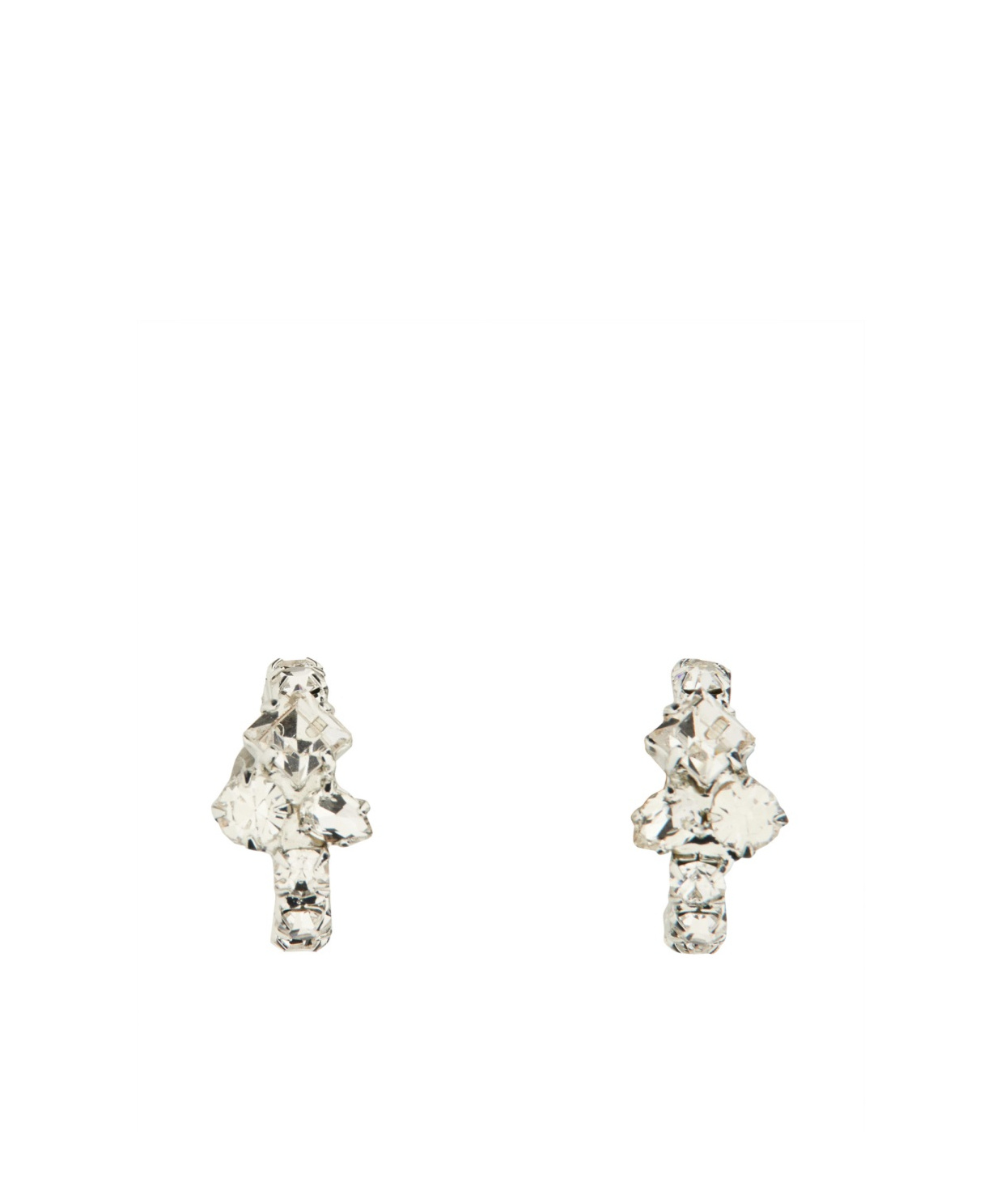 Magda Butrym Crystal Embellished Hoop Earrings In Metallic