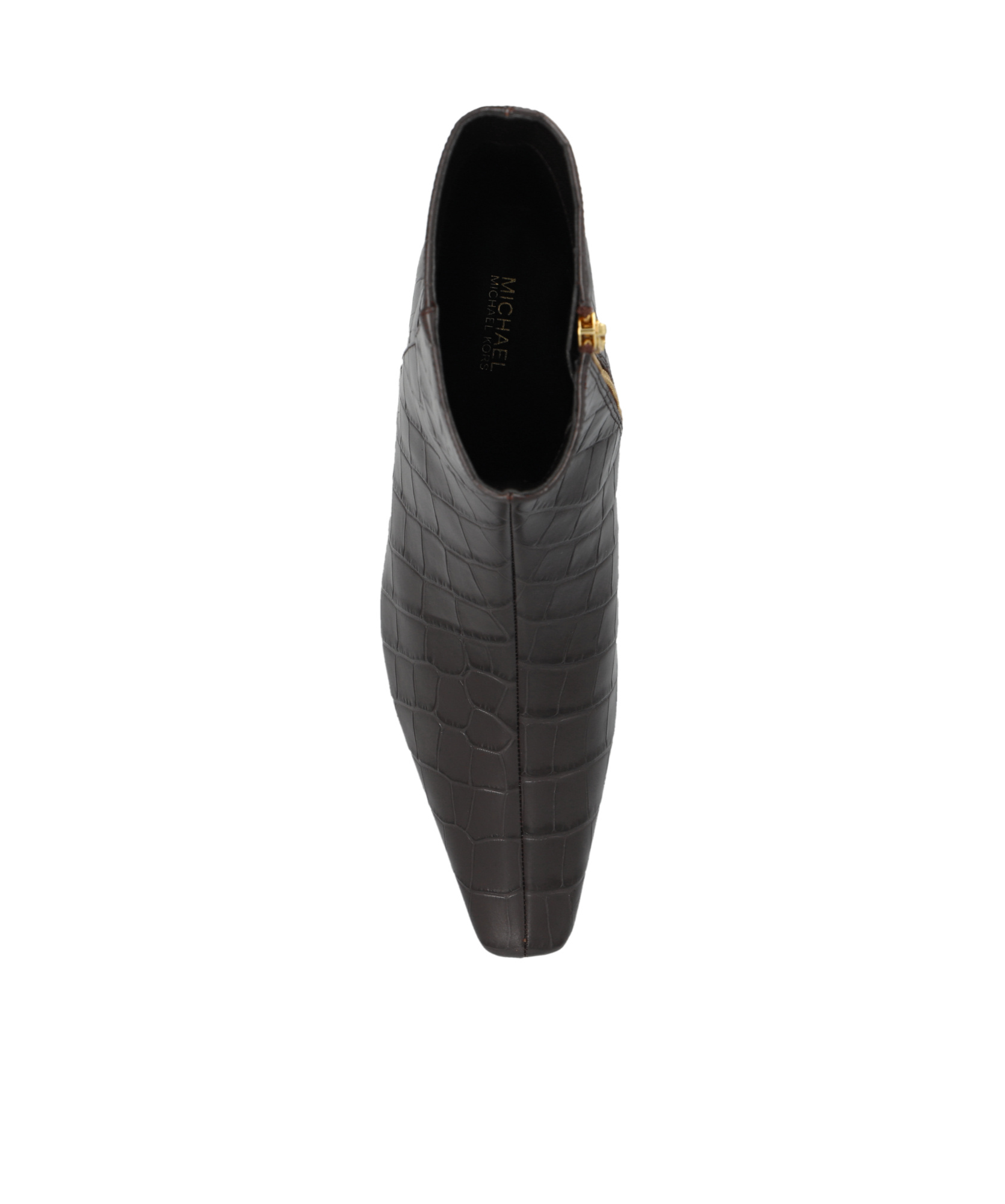 Shop Michael Kors 45mm Cosmo Crocodile-embossed Boots In Black