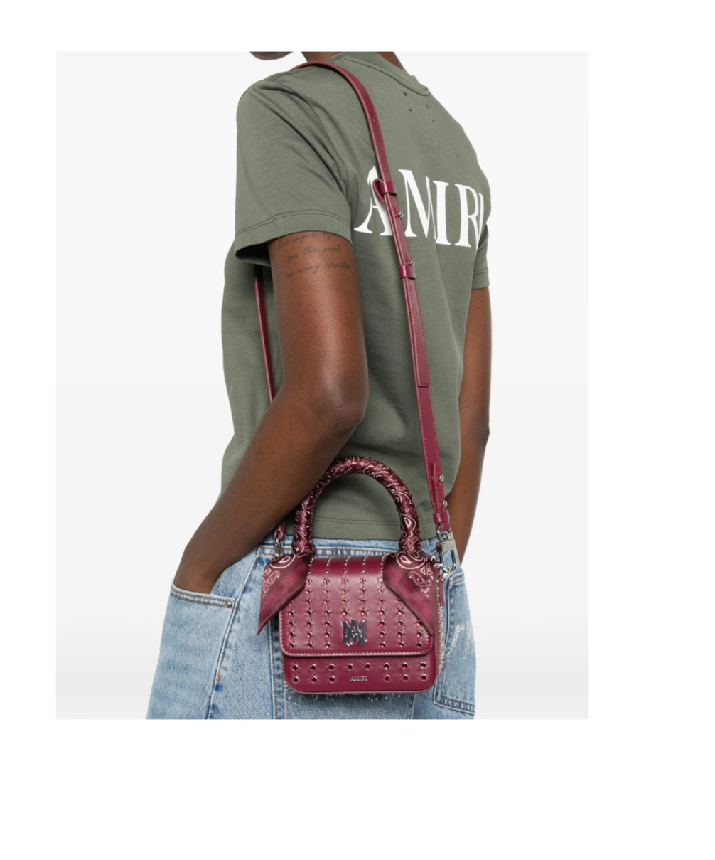 Amiri Micro Ma Stud Tote Bag In Red