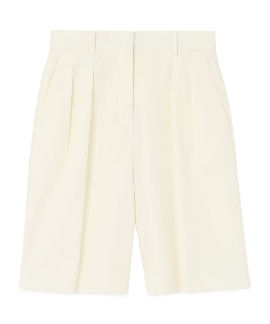 Loro Piana Rupert Pintuck Natural Dyed Linen Shorts In White