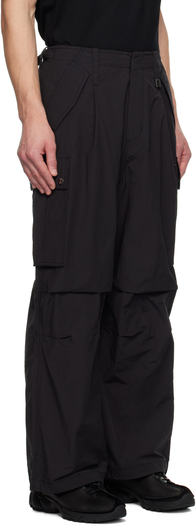 Wooyoungmi Waistband Loop Casual Pants In Black