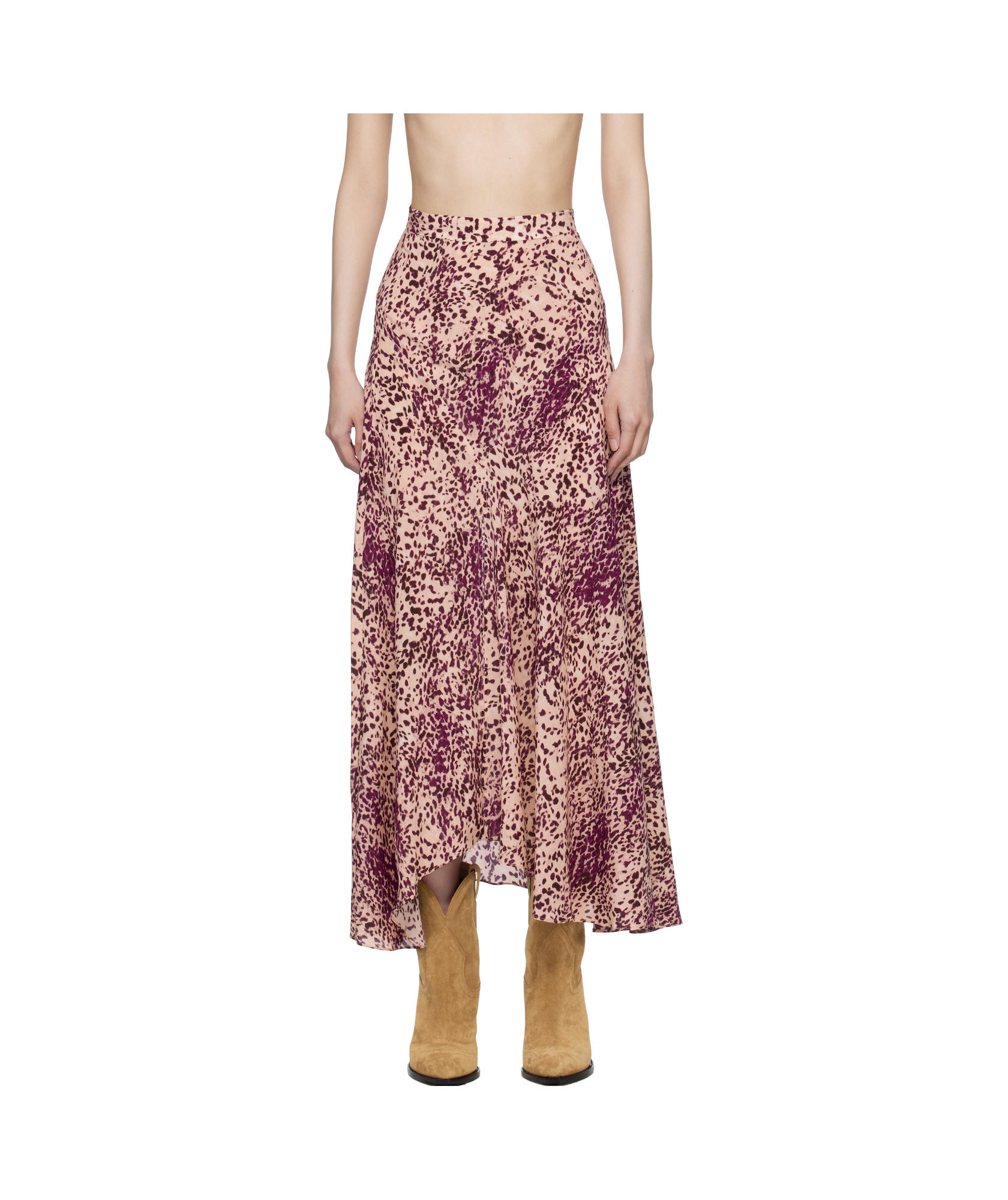 Isabel Marant Fuchsia Printed Sakura Nude Skirt In Purple