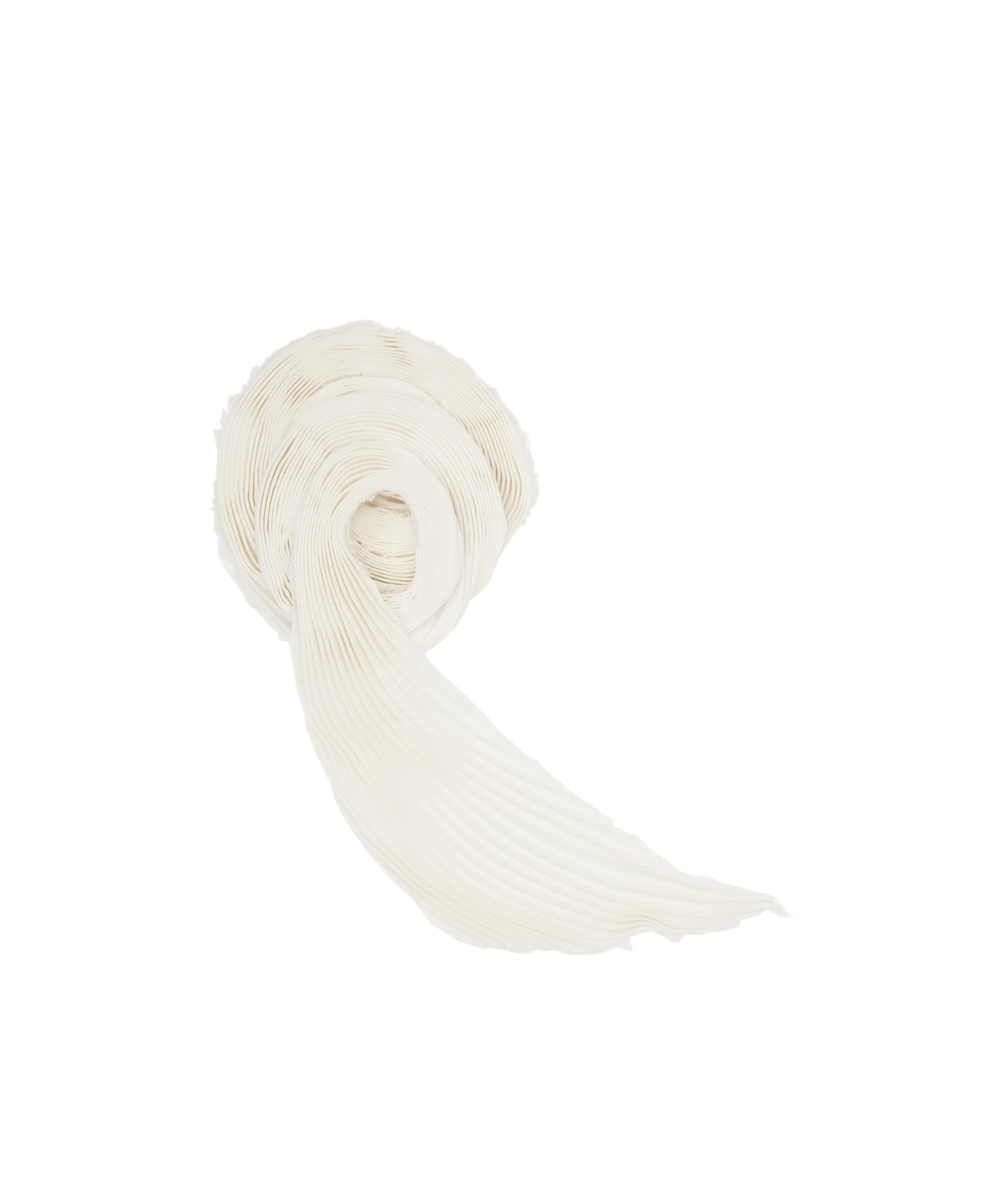 Issey Miyake Frilly Trimmed Scarf In White