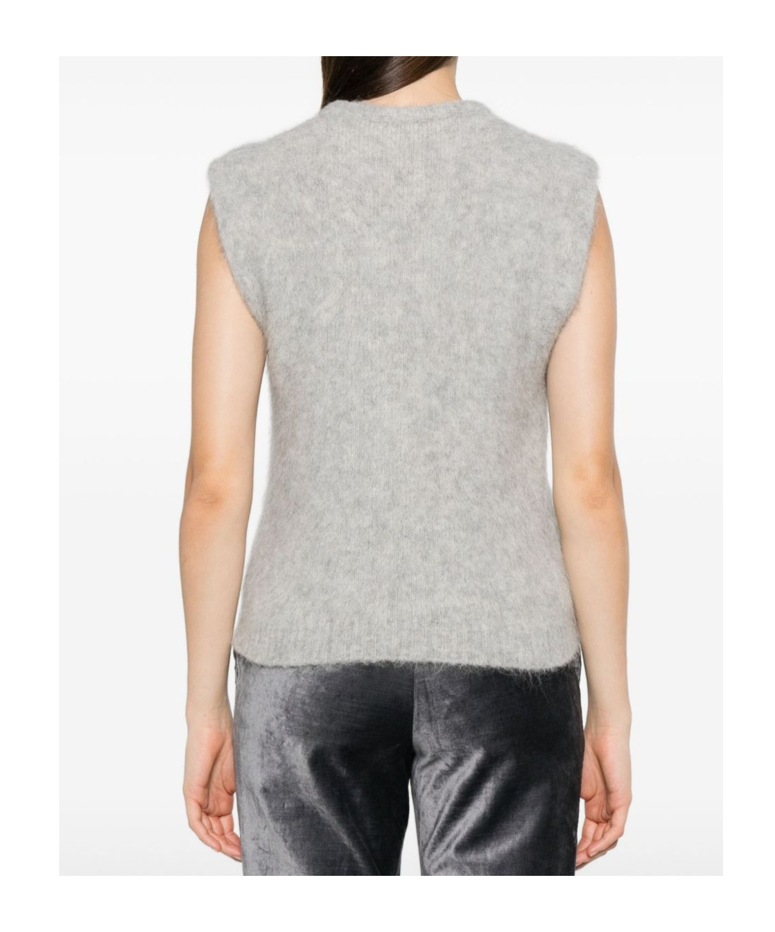 Forte Forte Cropped Sleeveless Top Ribbed Hem In White