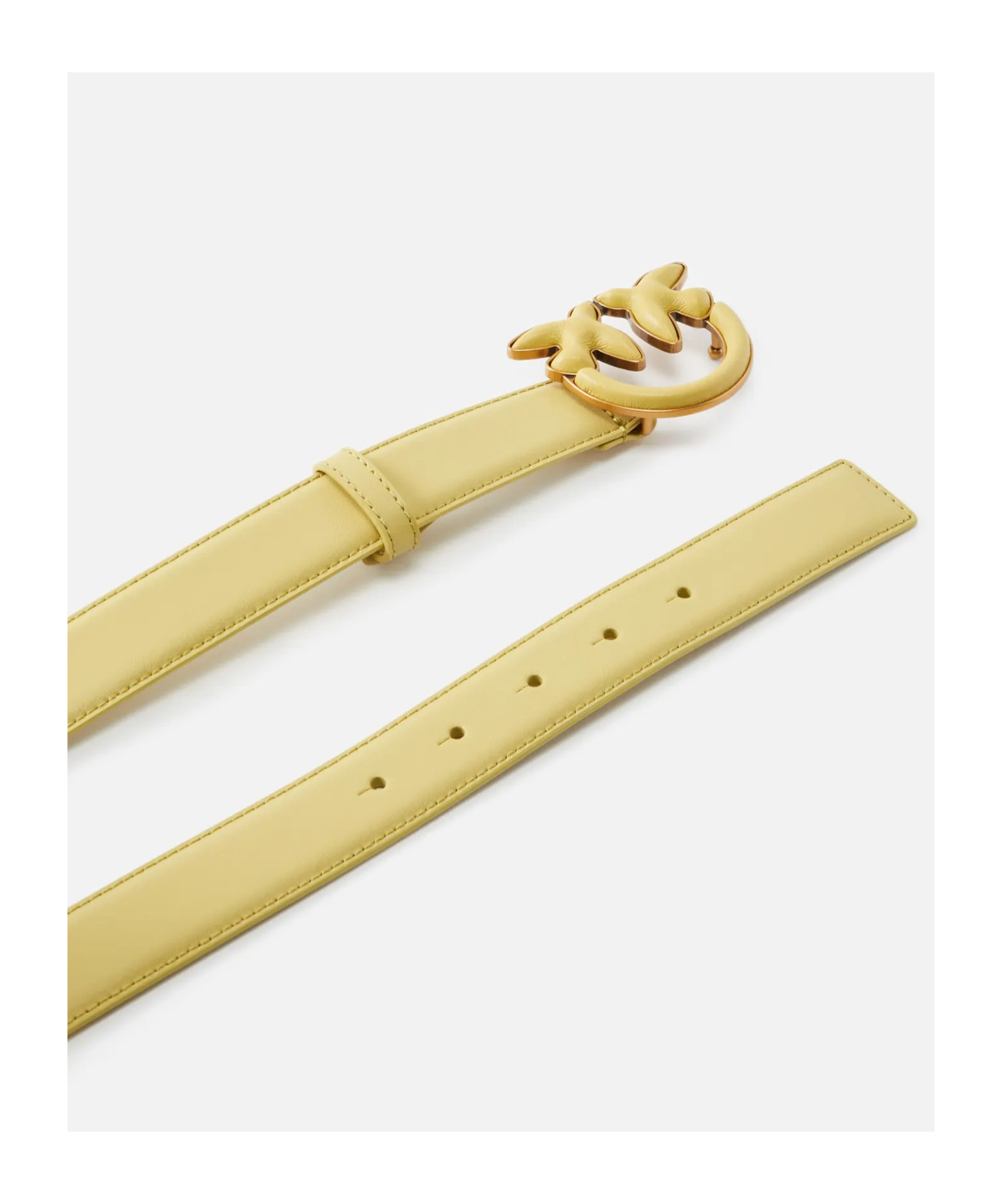 Pinko Belt With Leather-covered Buckle, 3 Cm In Yellow