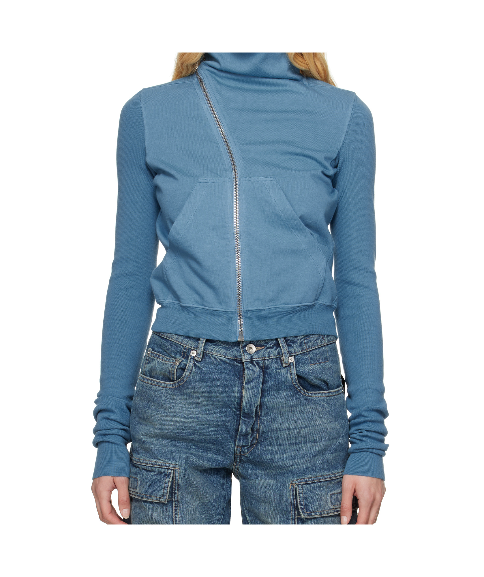 Rick Owens Drkshdw Blue Hollywood Mountain Sweatshirt In Blue