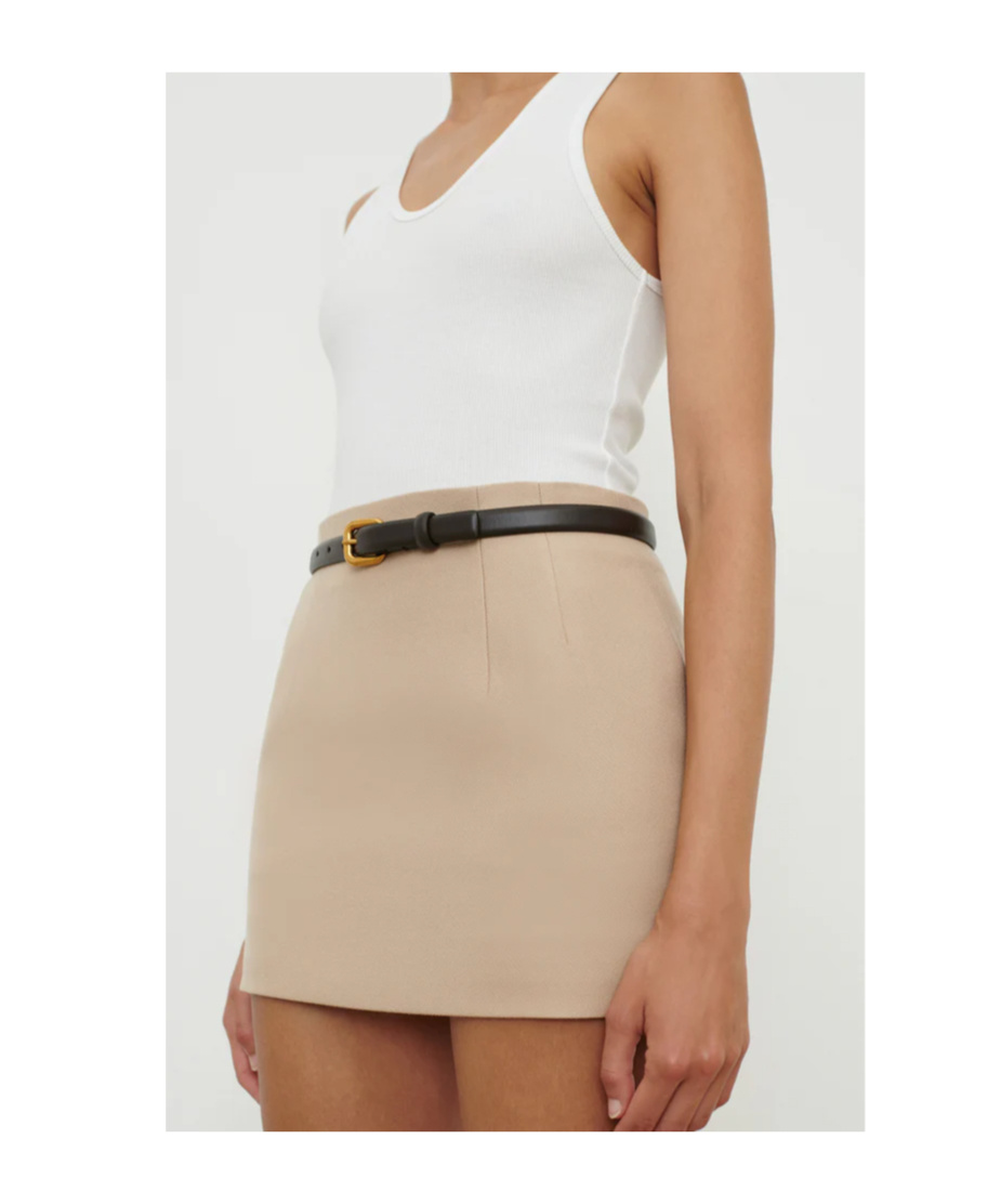 Wardrobe.nyc Back Zip Skirt In Brown