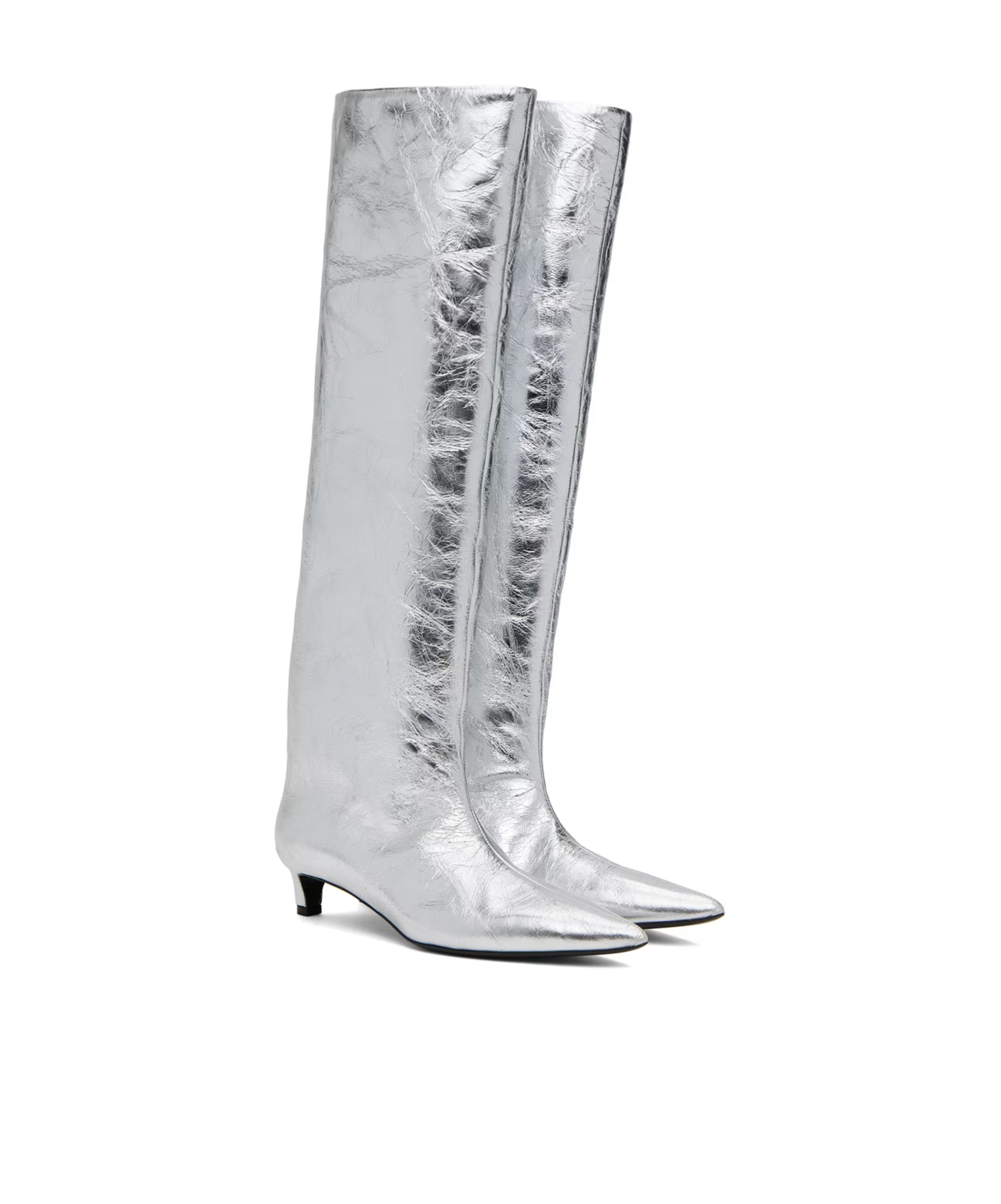 Jil Sander 30mm Metallic Knee Boots In White