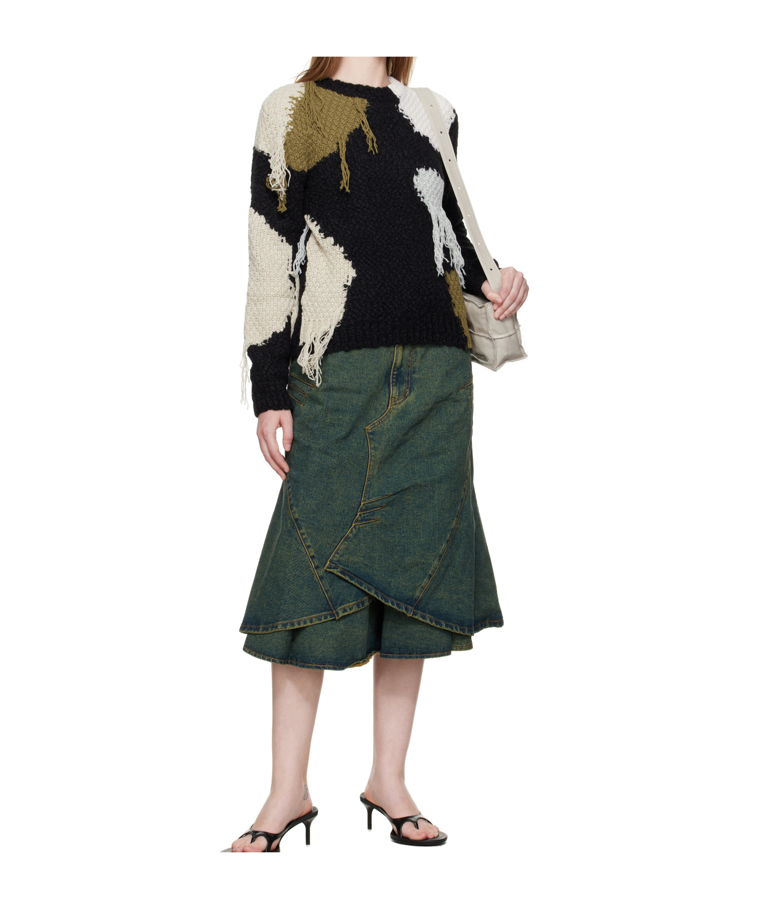 Andersson Bell Black Sylvia Abstract Patchwork Sweater In Black