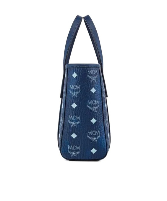 Mcm Toni Top-zip Shopper In Visetos In Blue