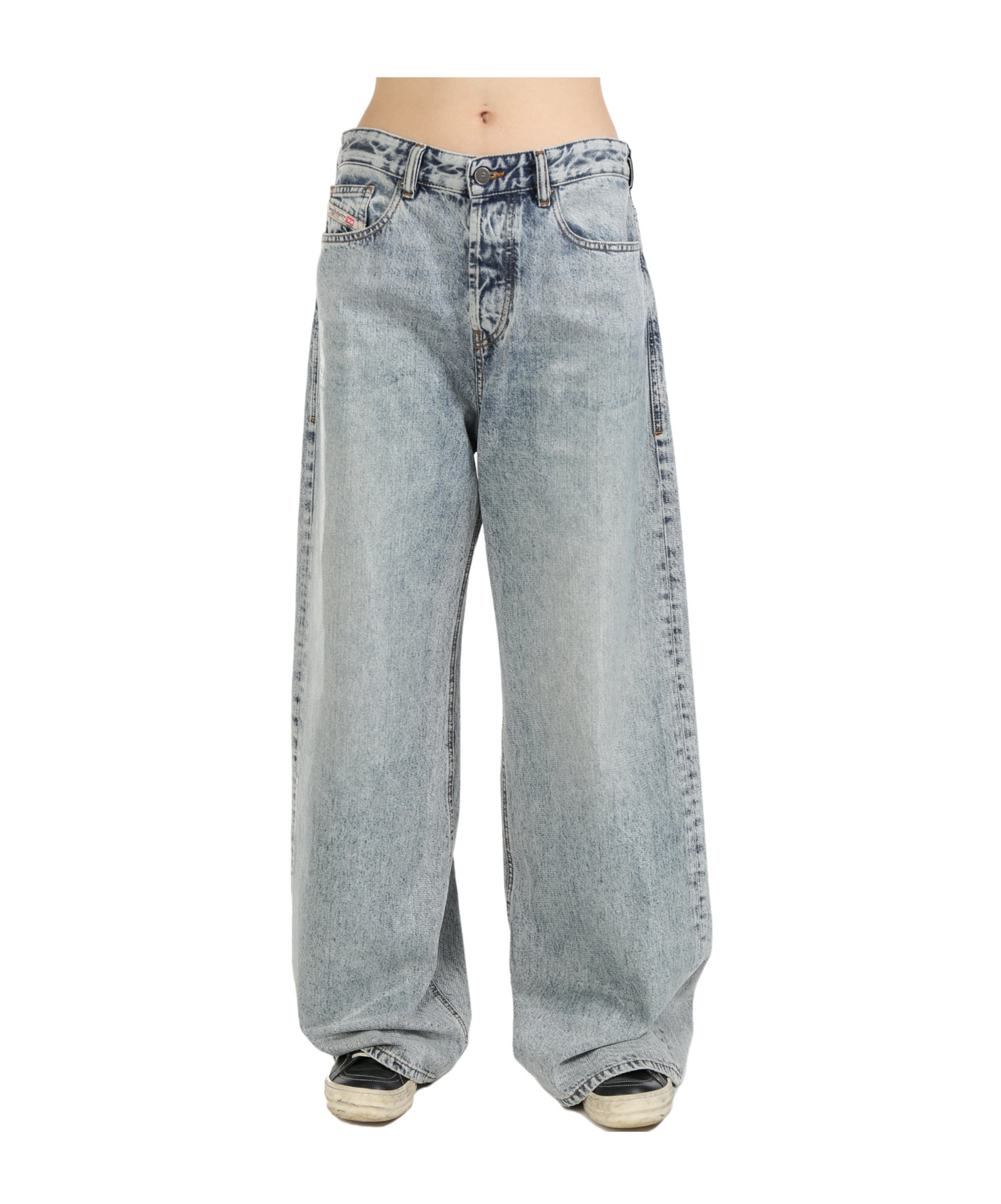 Diesel Women Straight Jeans In Gray