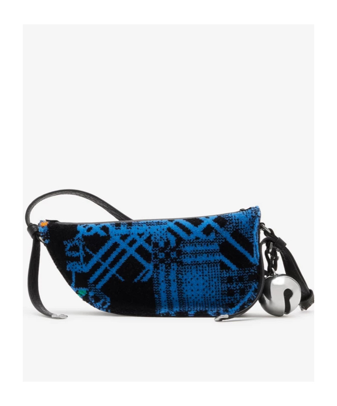 Burberry Mini Shield Wool Shoulder Bag In Black