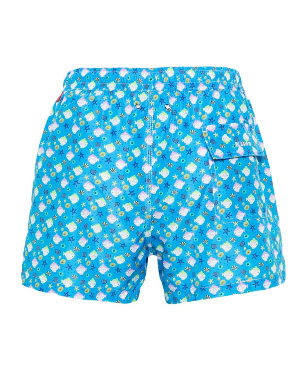 Shop Kiton Pattern Swimming Trunks In Blue