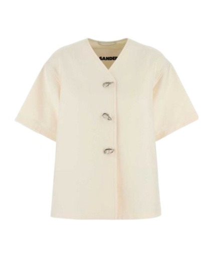 Jil Sander Short-sleeve Overshirt In White
