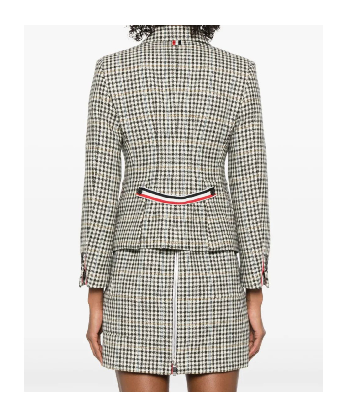 Thom Browne Exposed Catch Vent Sportcoat Check Hunting Tweed In Gray
