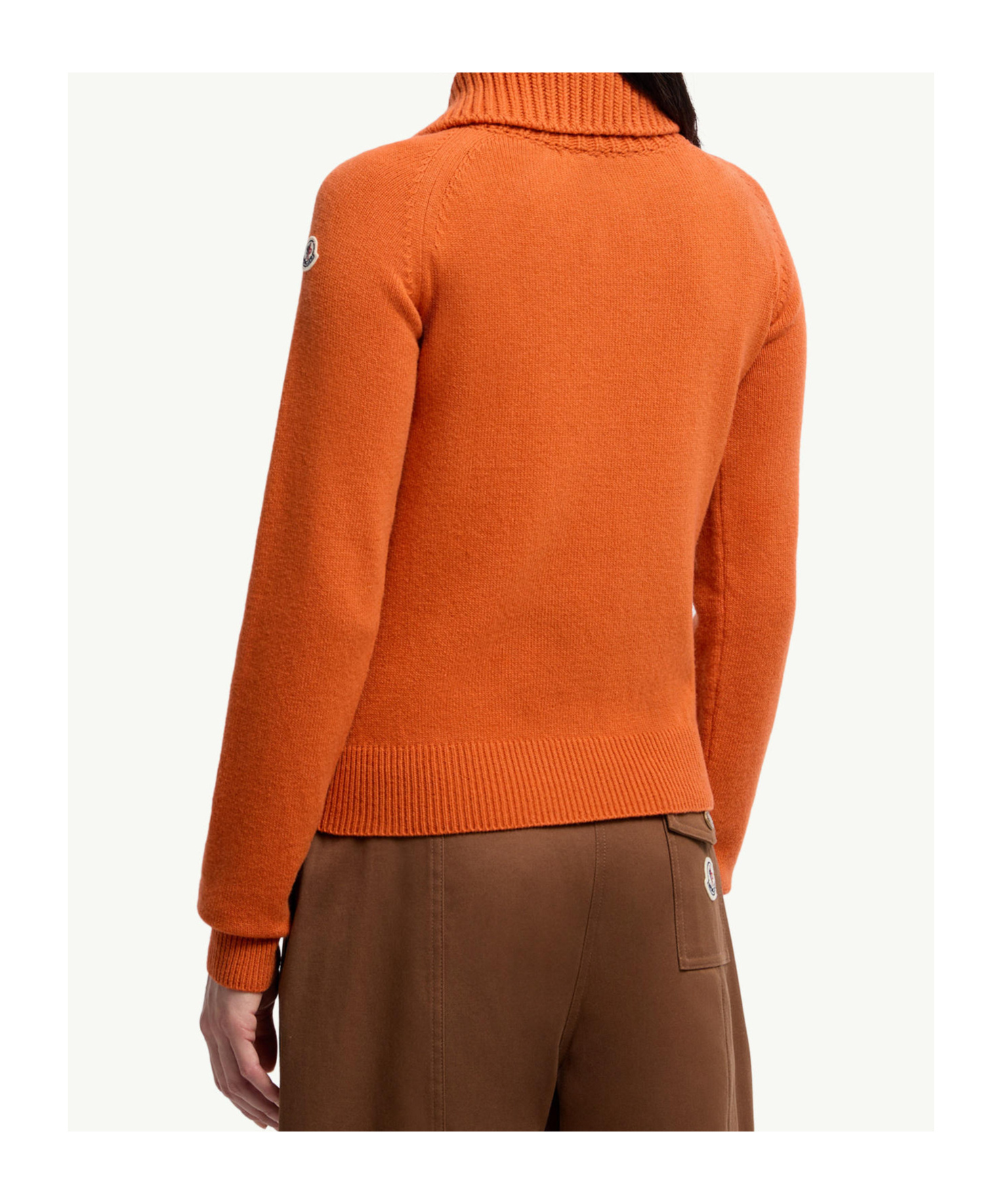 Moncler Wool And Cashmere Turtleneck Sweater In Orange