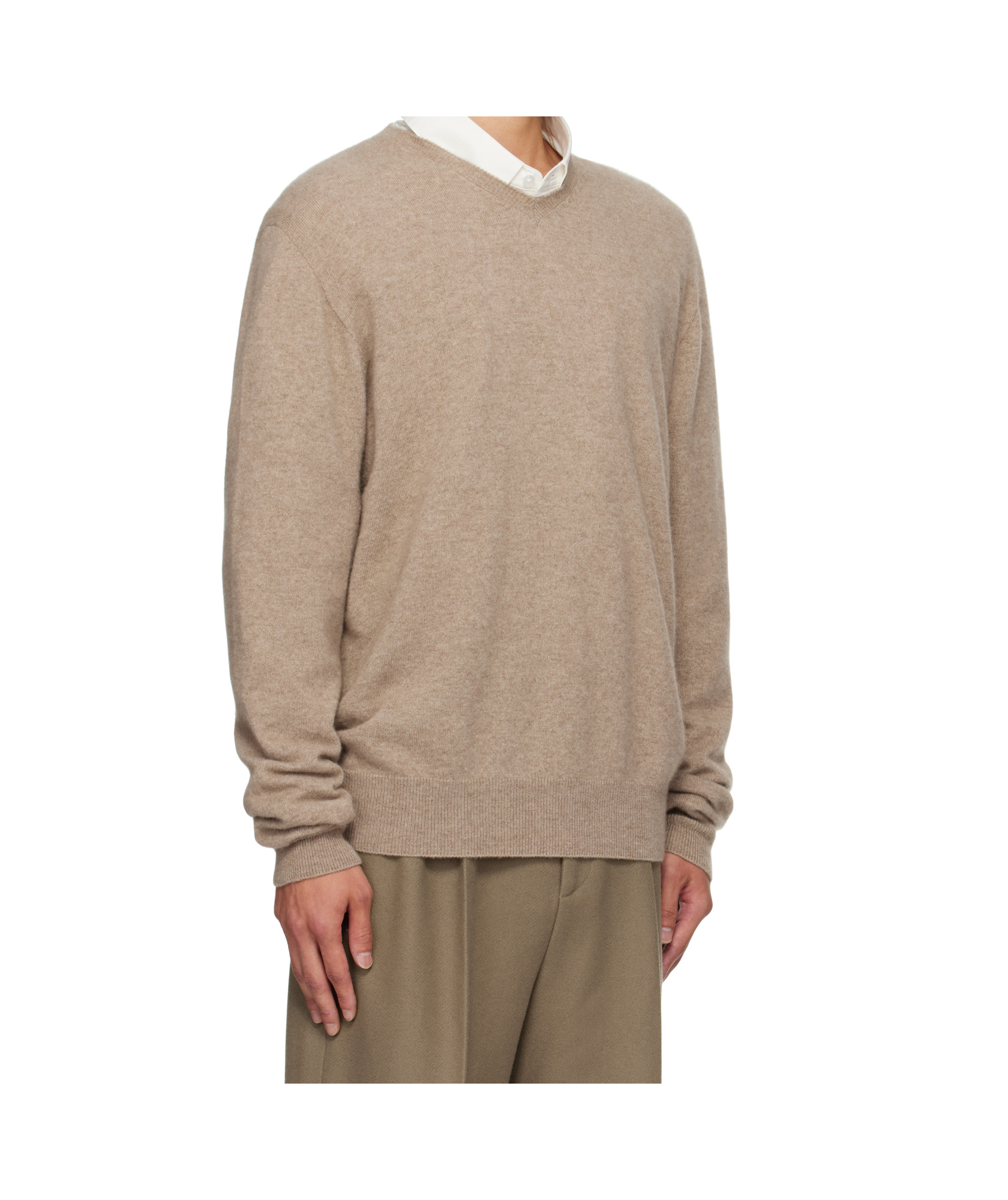 The Row Rod V-neck Cashmere Sweater In Brown