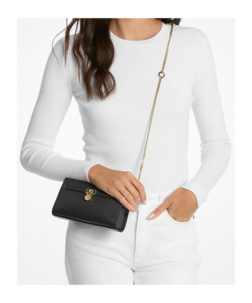 Michael Michael Kors Hamilton Moderne Extra-small Signature Logo Convertible Crossbody Bag In Black