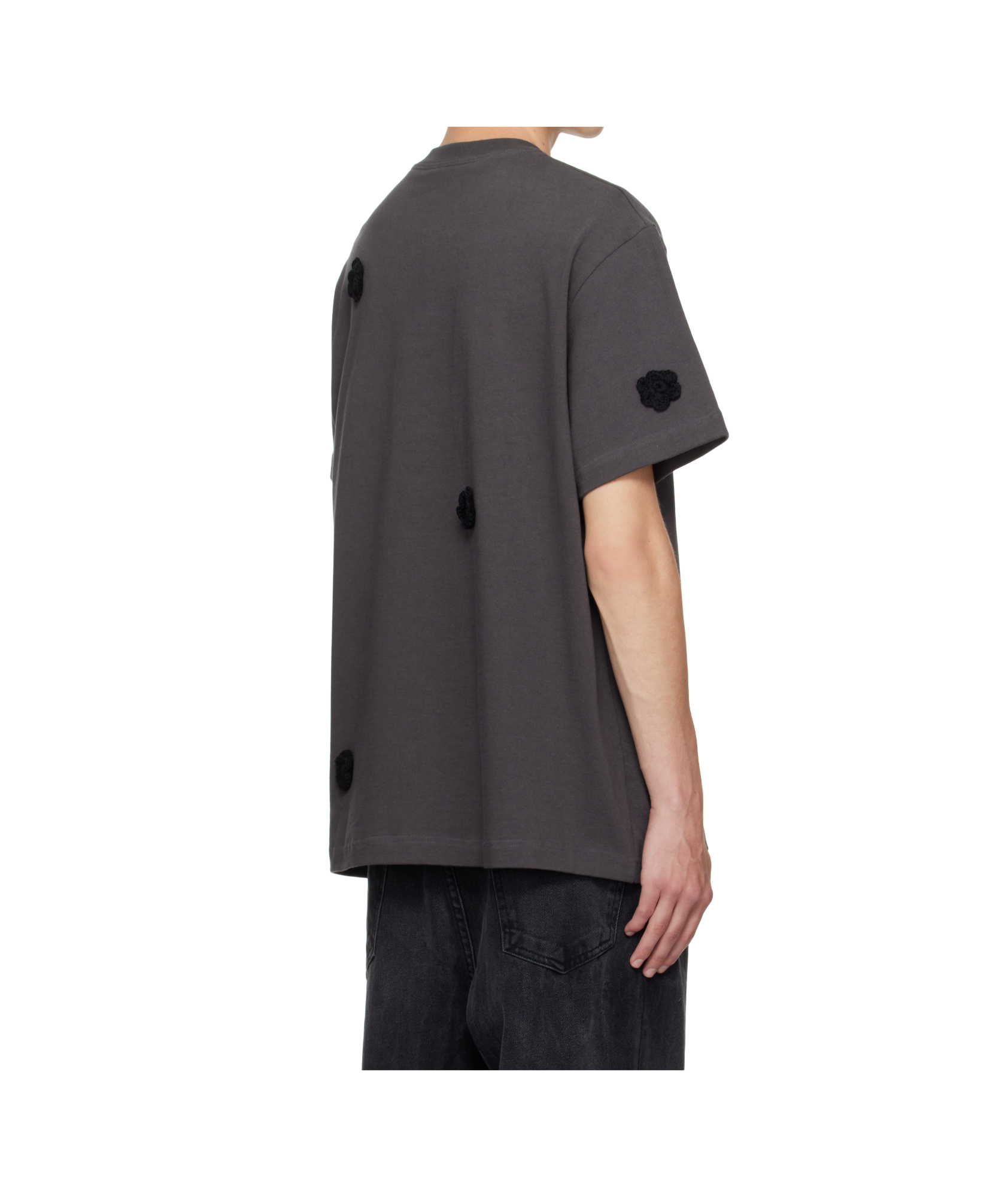 Song For The Mute Gray Daisy Standard T-shirt In Black
