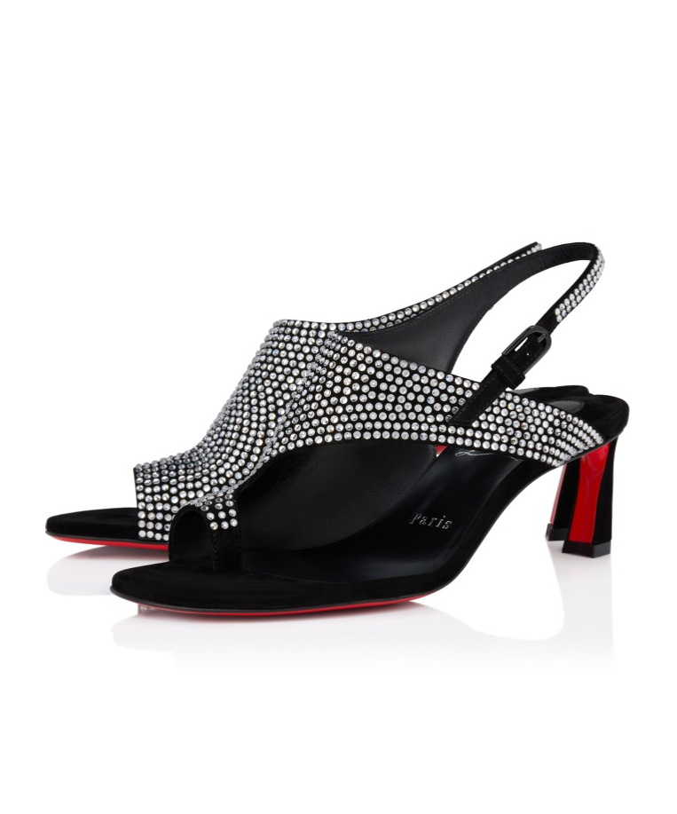 Christian Louboutin Women Viva Condora Mule Slingback T 55 Sandalo Con Tacco In Black