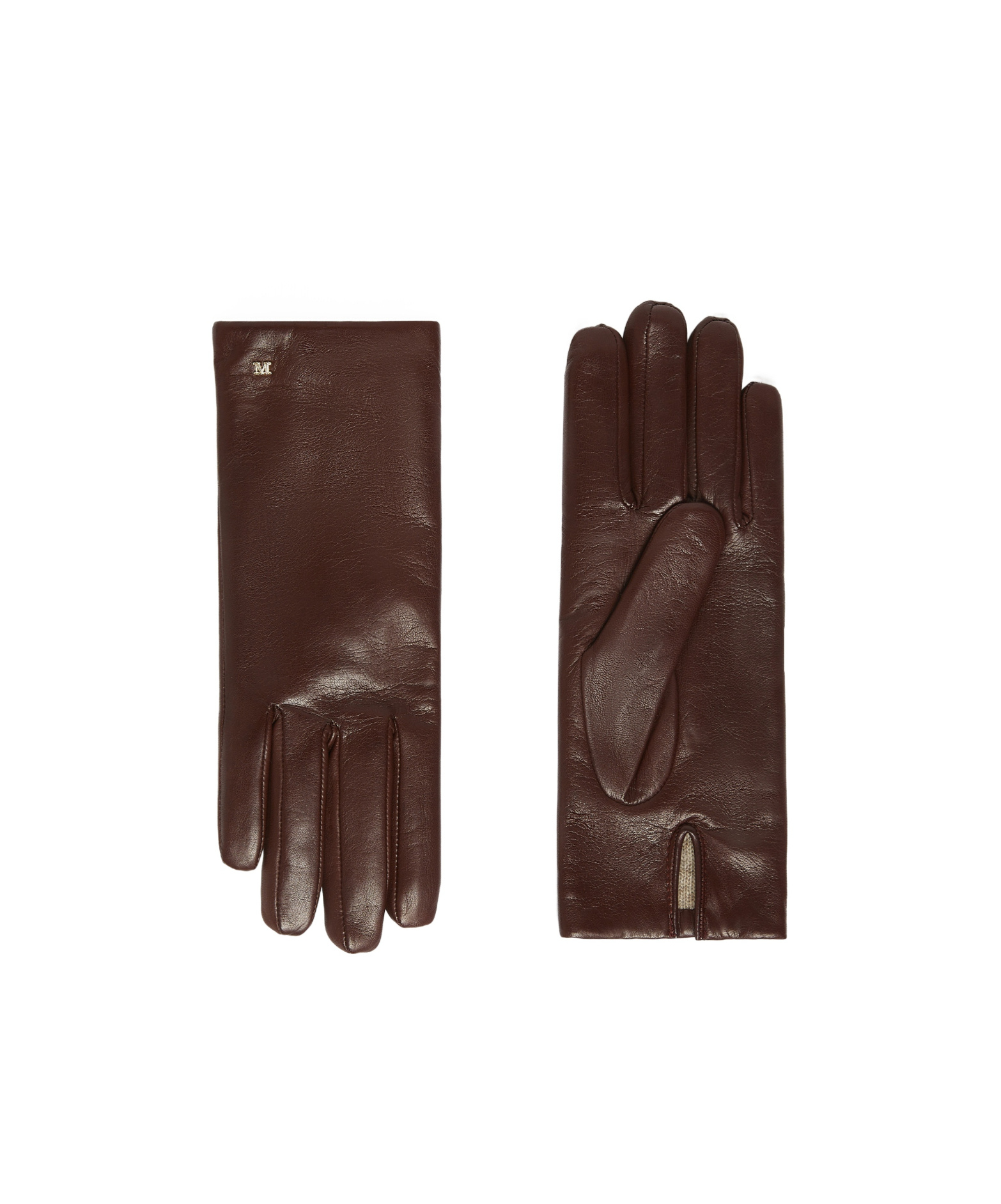 Max Mara Nappa Leather Gloves In Burgundy
