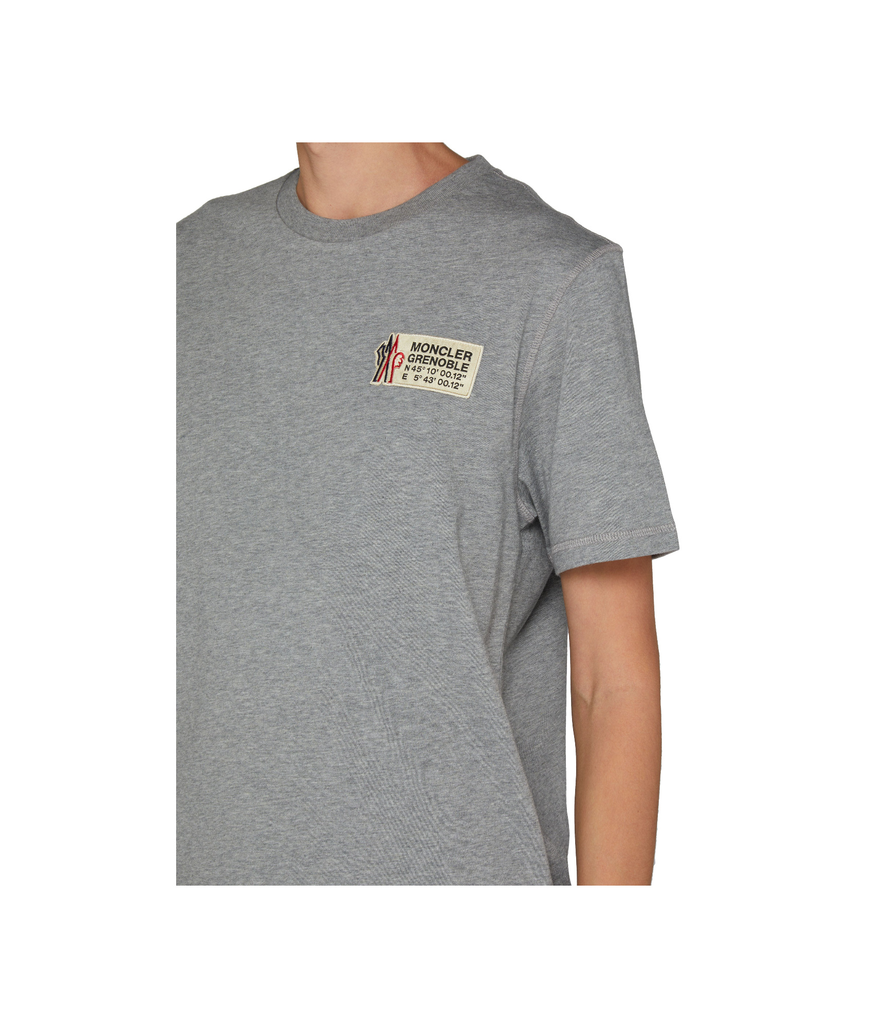 Moncler Logo T-shirt In Light Gray