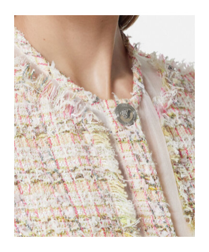 Versace Fancy Metallic Tweed Vest In Nude
