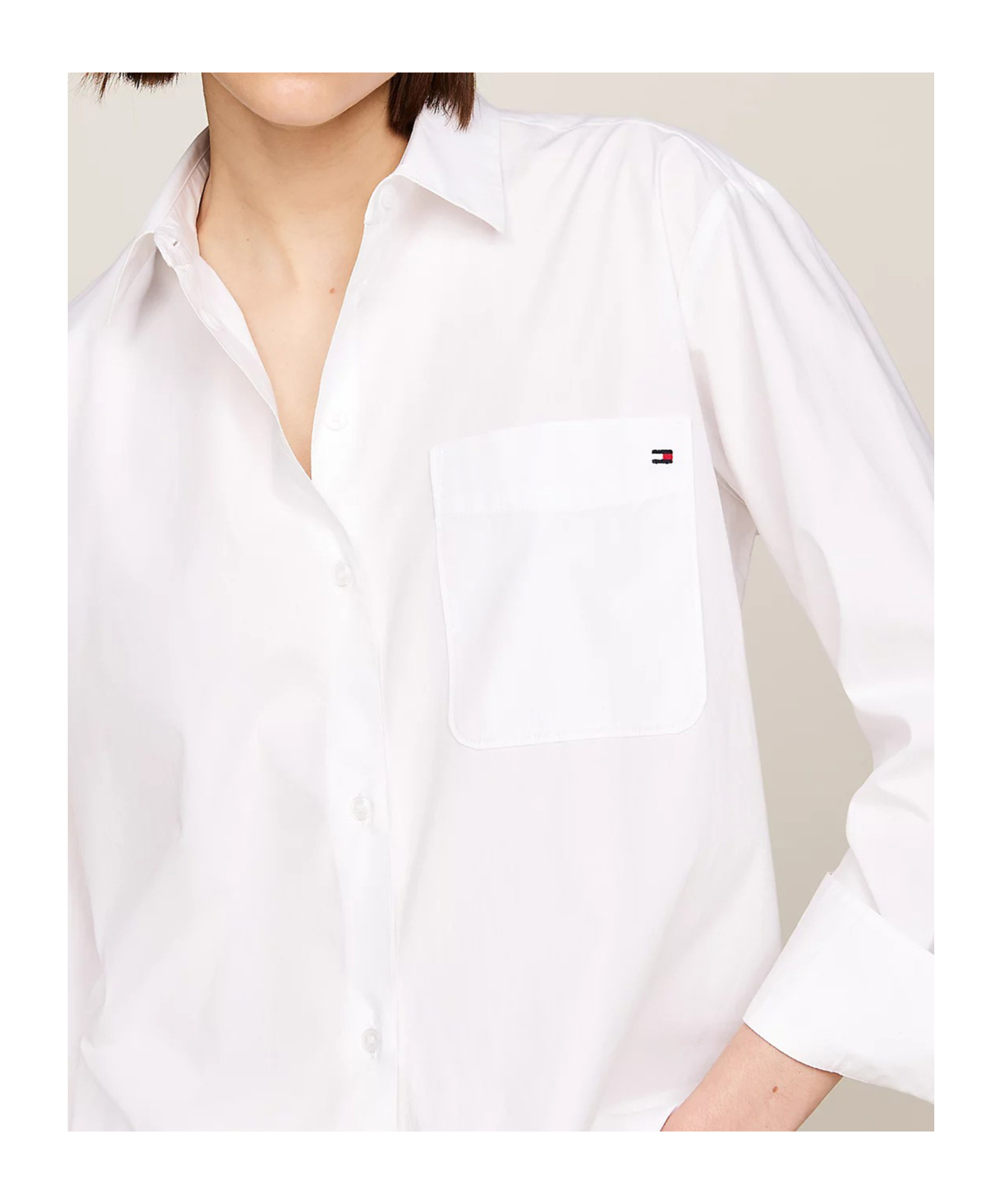 Tommy Hilfiger Embroidered-logo Flag Shirt In White