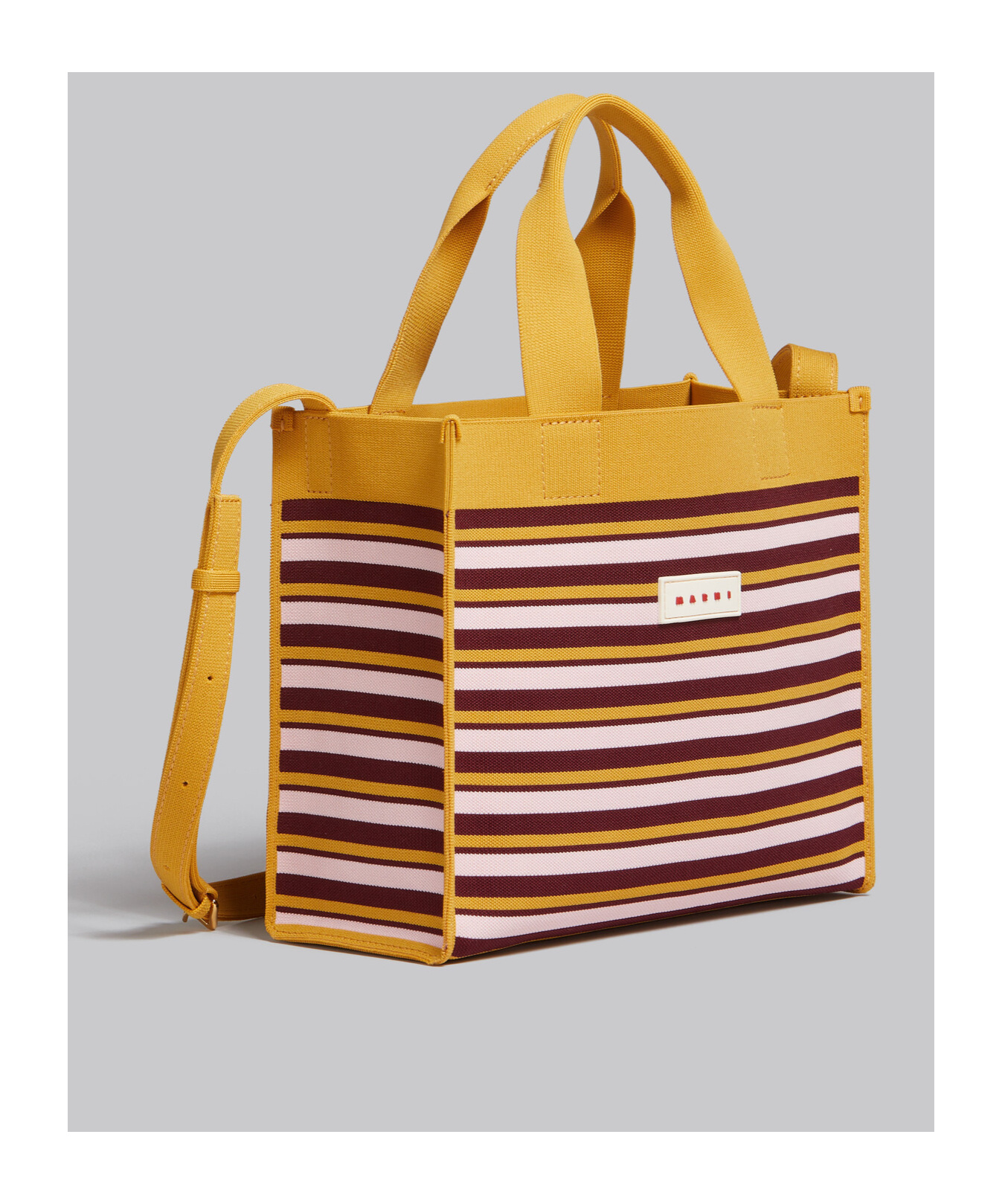 Marni Small Shopping Striped Tote Bag In Multicolor