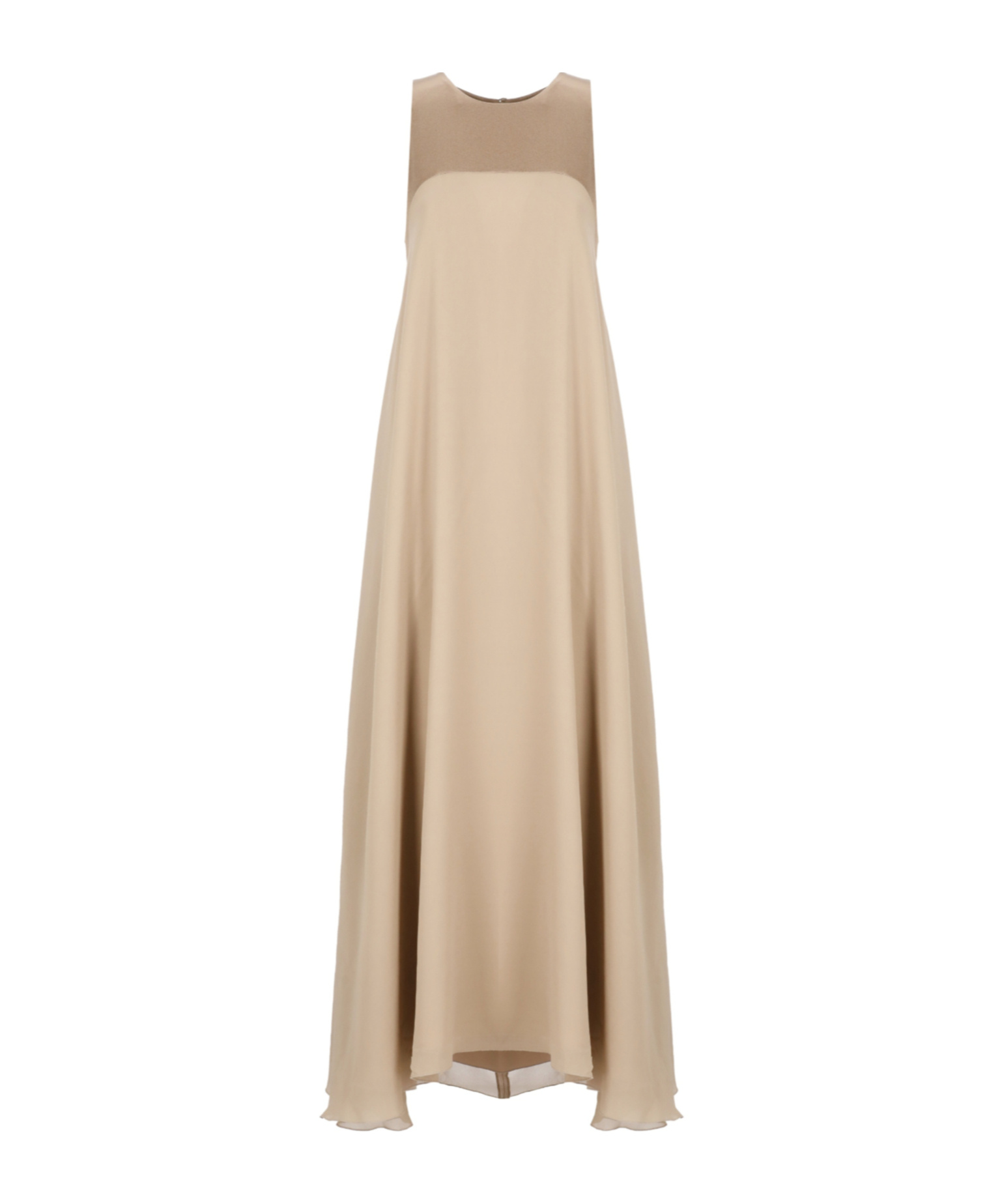 Antonelli Round-neck Sleeveless Dress In Brown