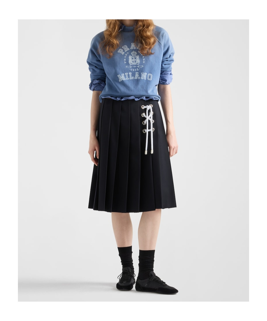 Prada Round-neck Sweater In Blue