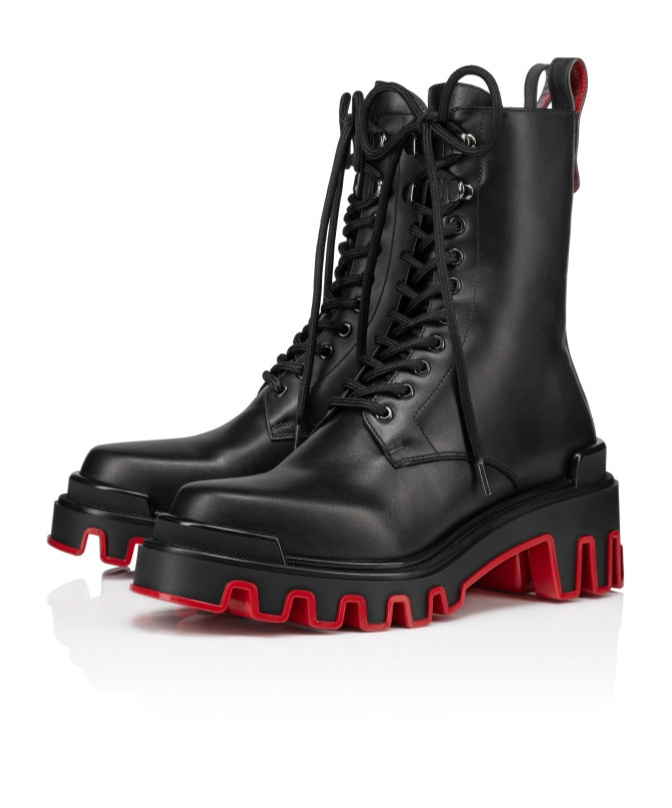 Christian Louboutin Lacing Short Boots In Black