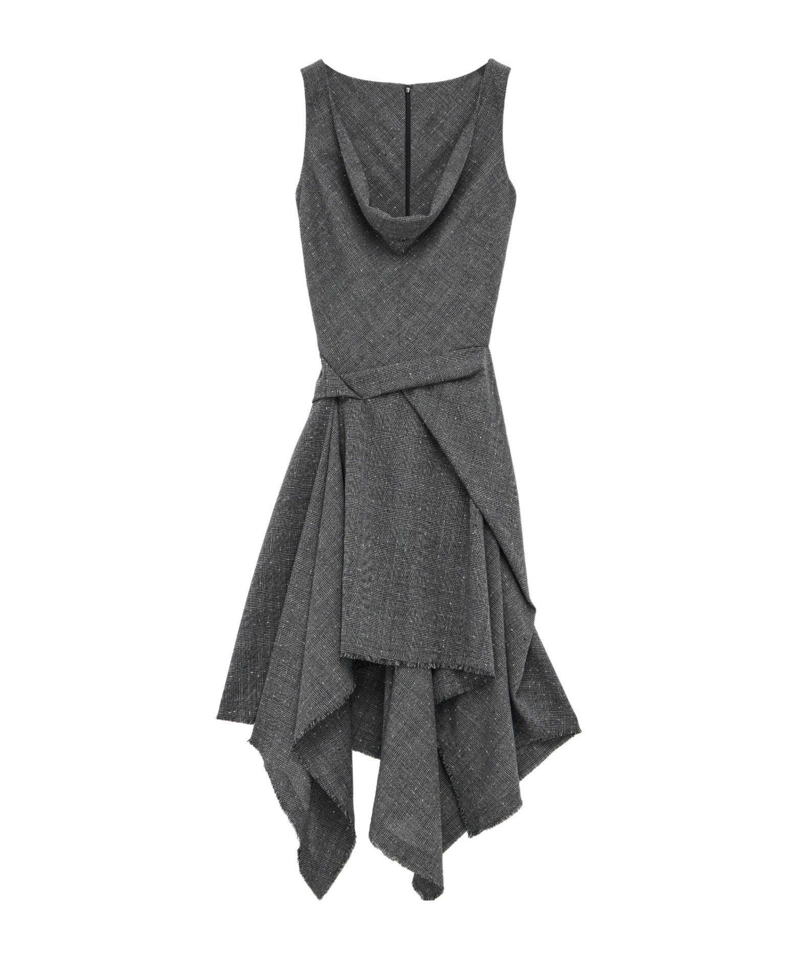 Alexander Mcqueen Wool Glen Mini Dress In Gray