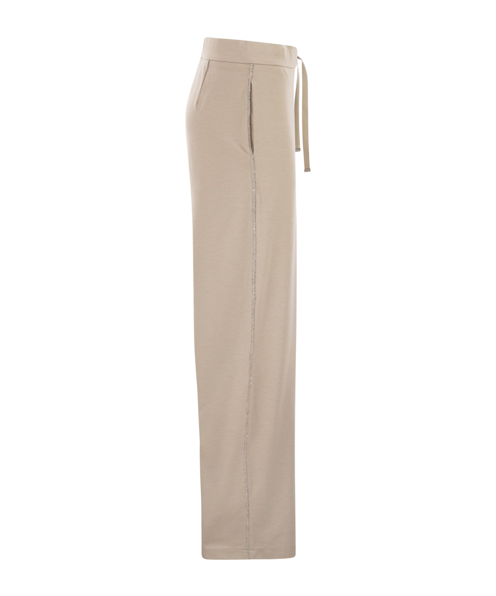 Herno Women Jogger Trousers In Viscose Blend In Brown