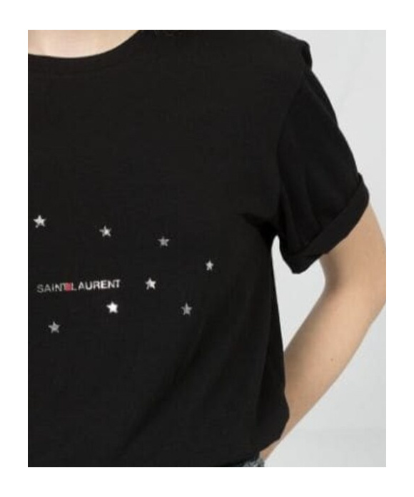 Saint Laurent Stars T-shirt In Black