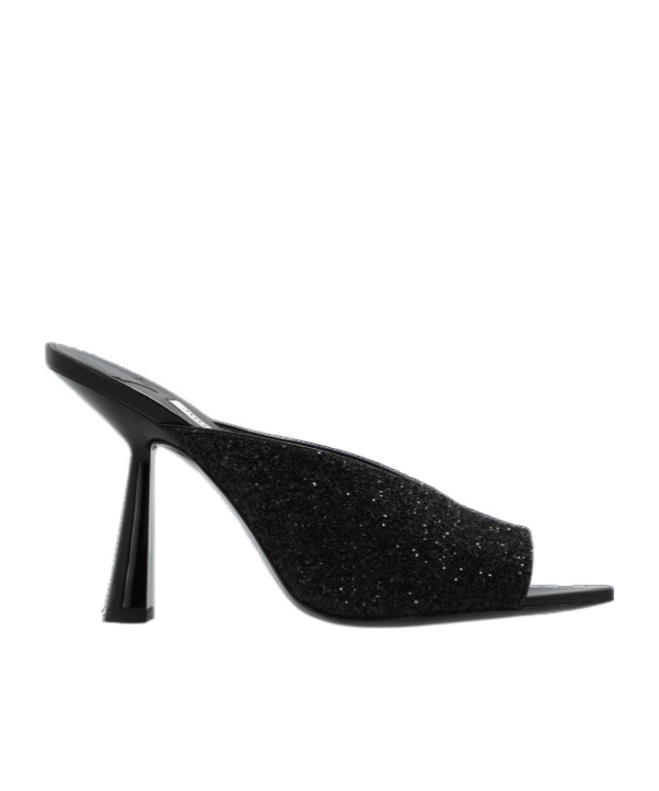Jimmy Choo Maryanne 100 Glittered Mules In Black