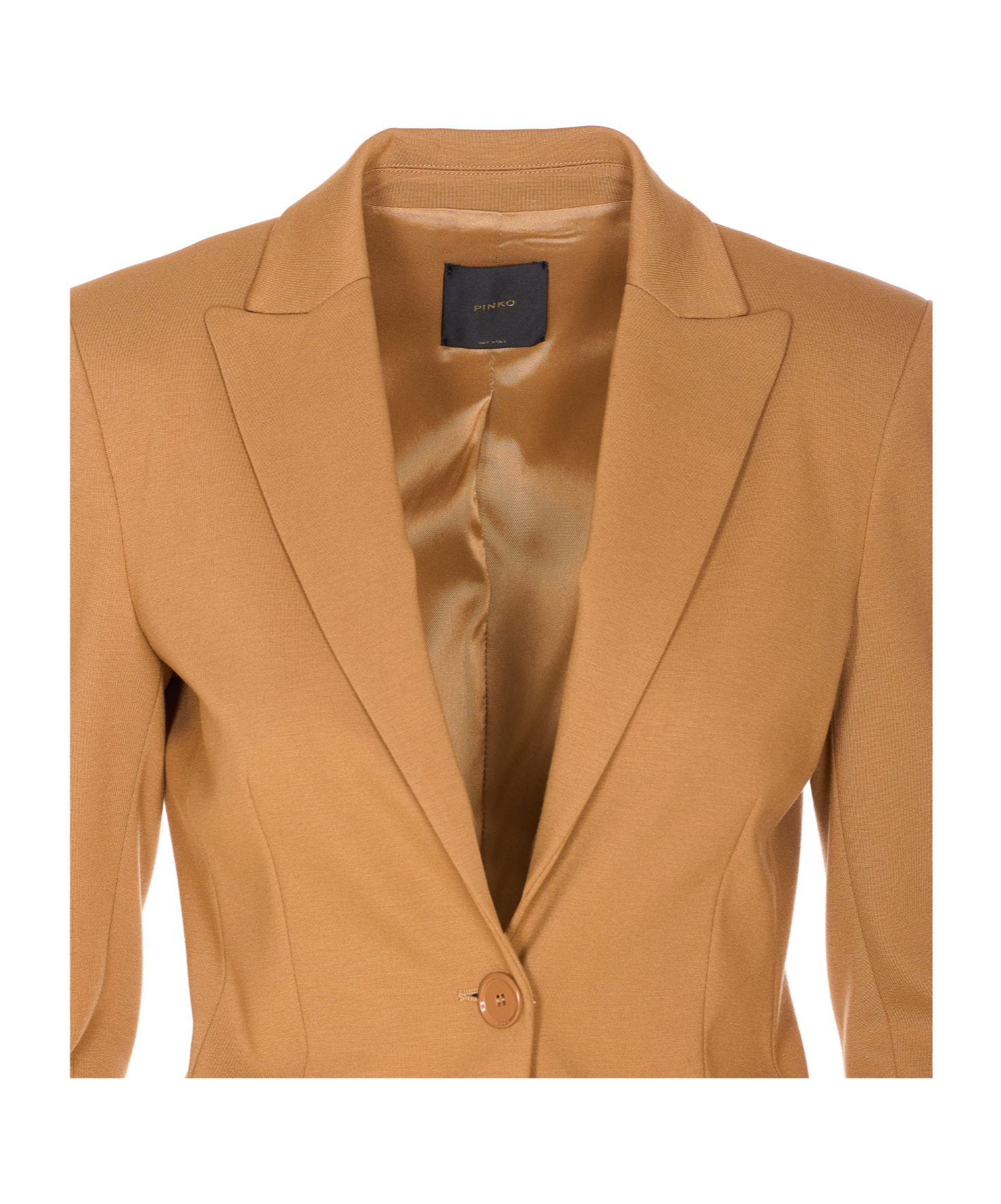Pinko Structured Blazer With Long Sleeves And Back Vent In Brown