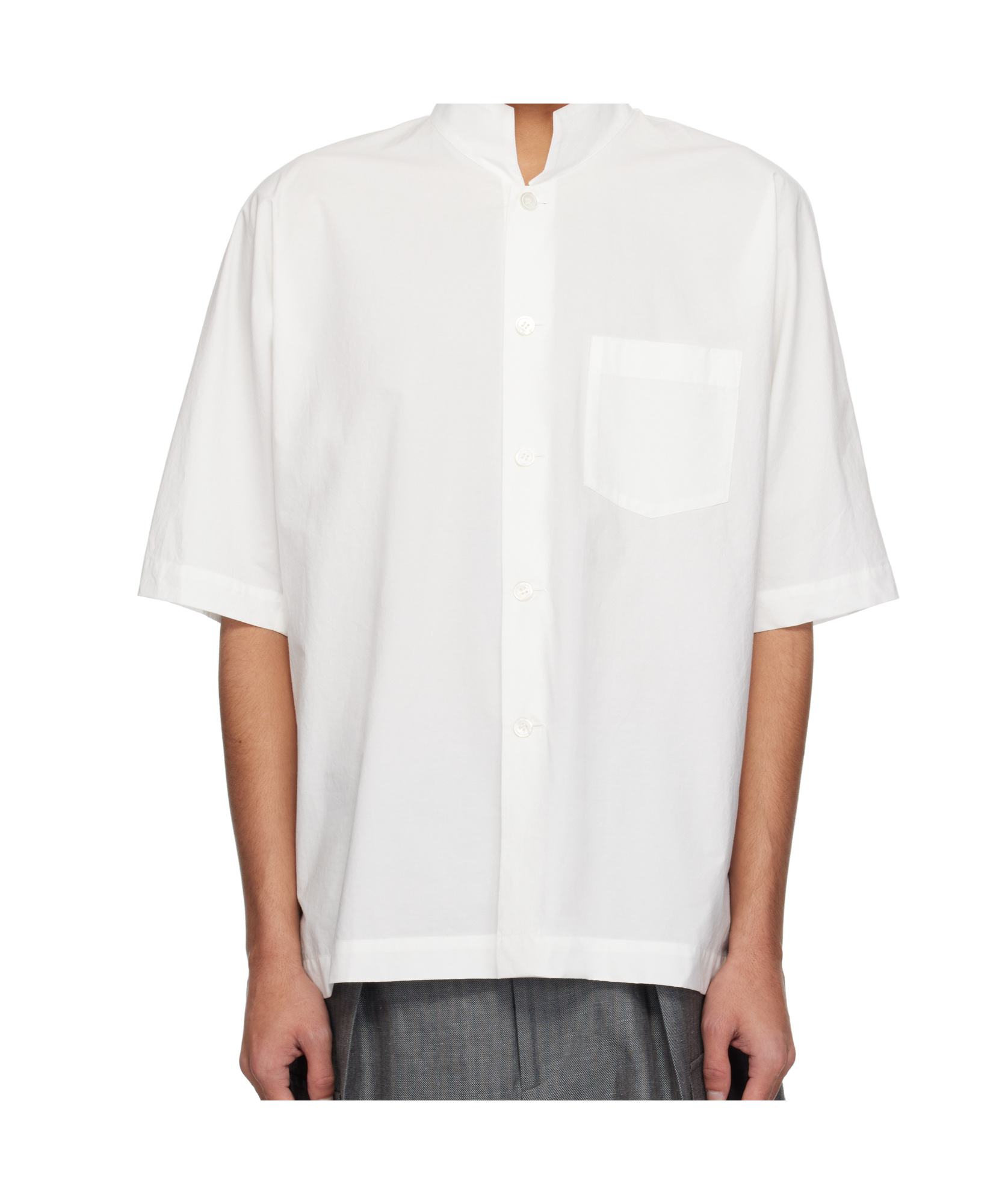 Issey Miyake White Streamline Shirt In White