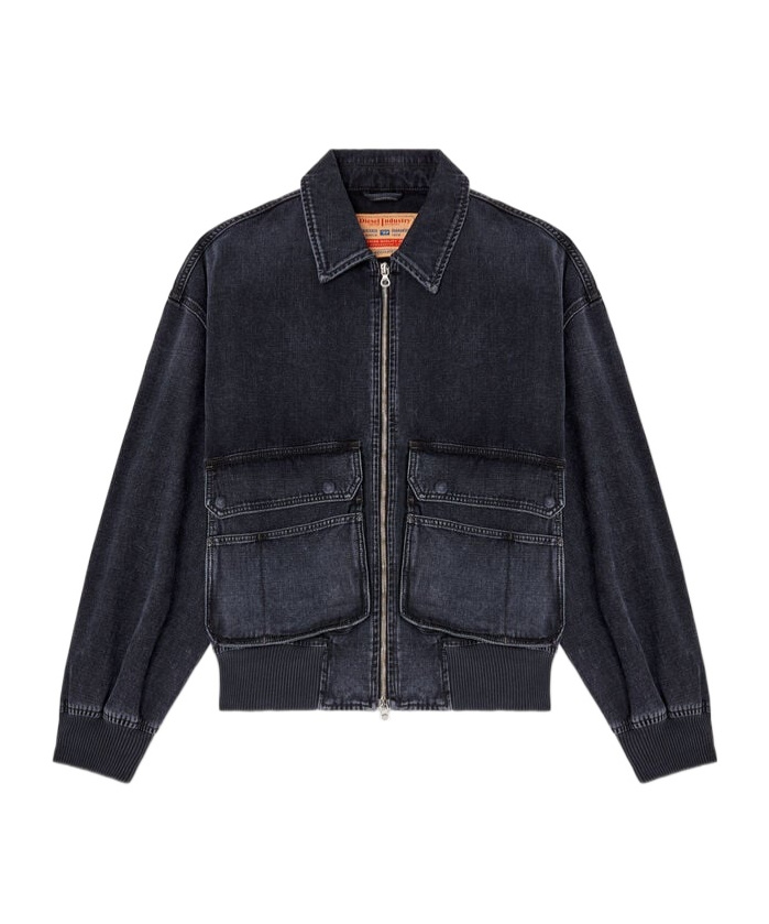 Diesel Jacket In Batavia-weave Denim In Black