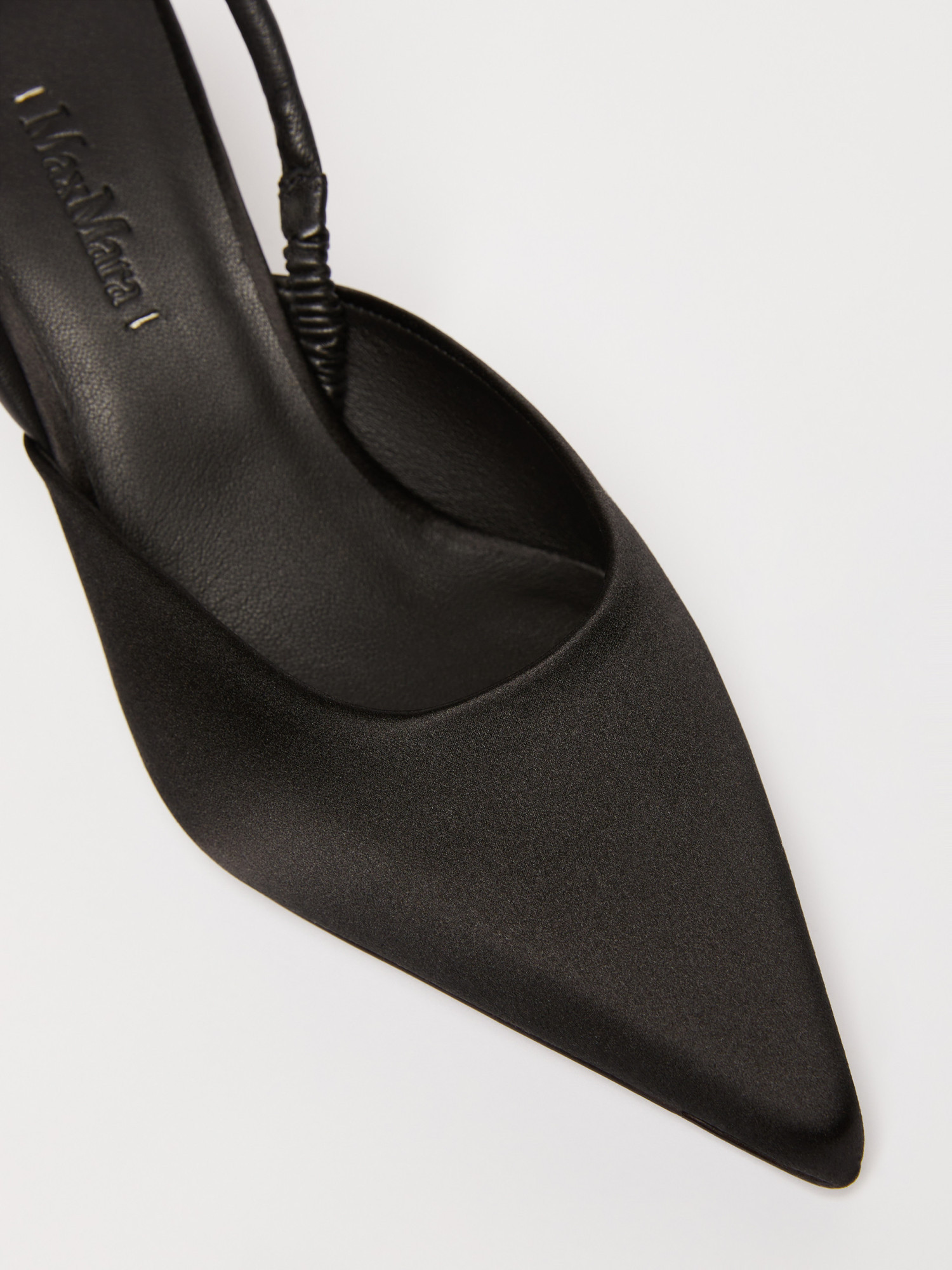 Max Mara Viscose And Silk Satin Slingbacks In Black