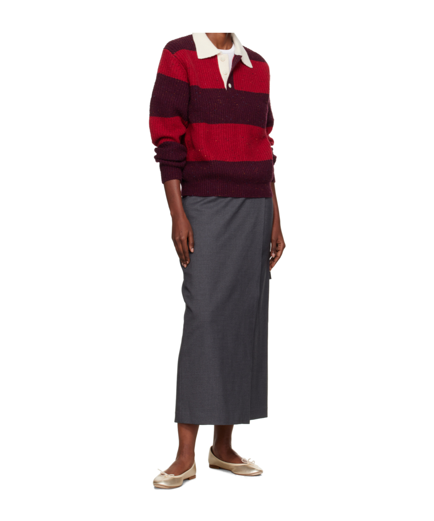 Dunst Striped Polo-neck Sweater In Multi