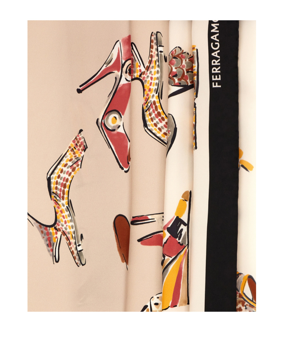 Ferragamo Genio-print Silk Scarf In Multi