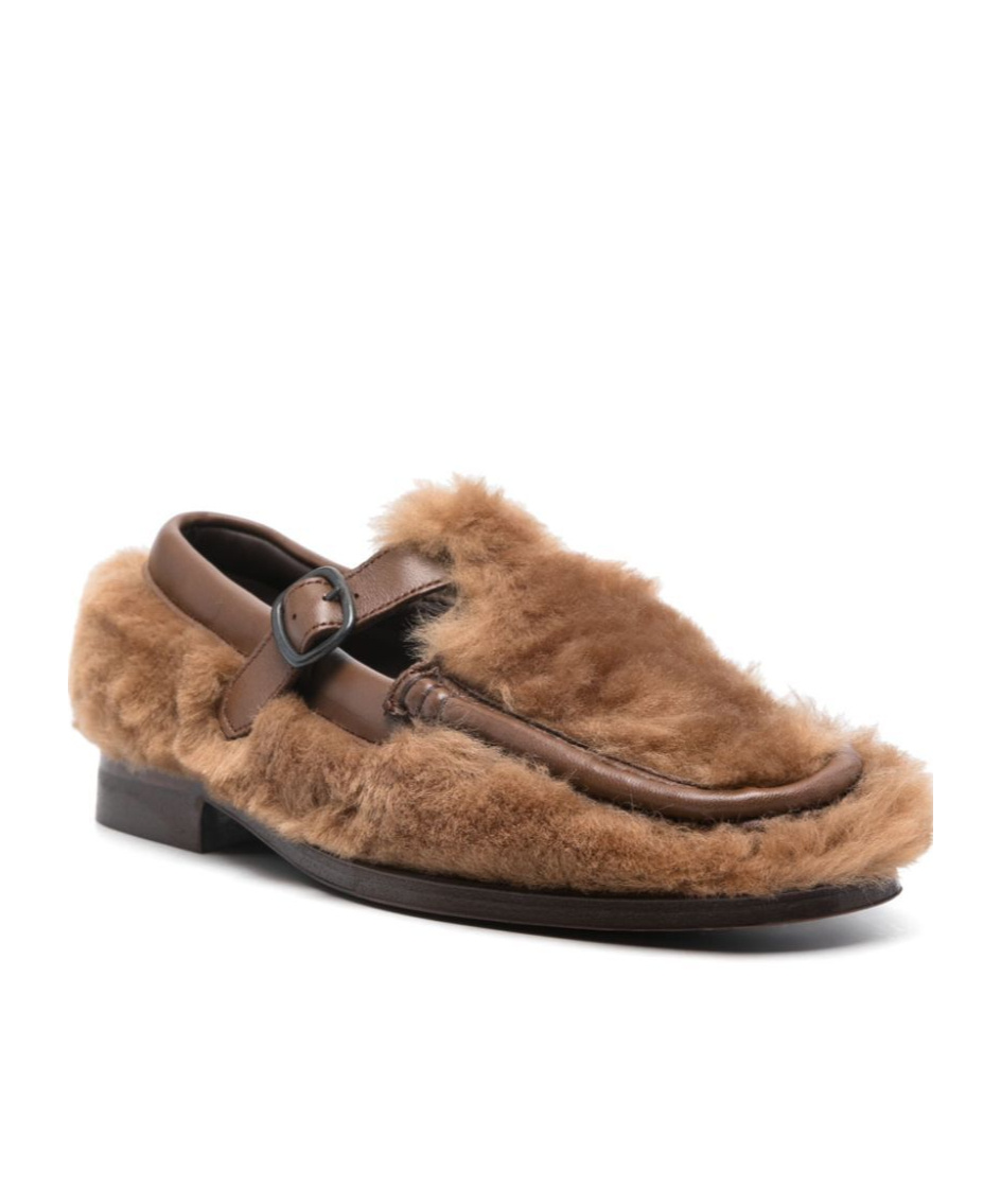 Hereu Round Head Loafer Shoes In Brown
