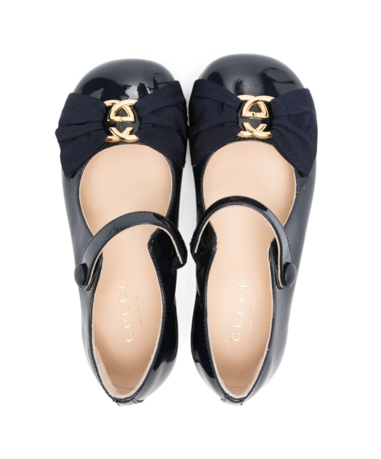 Gucci Round Head Ballet Shoes In Black